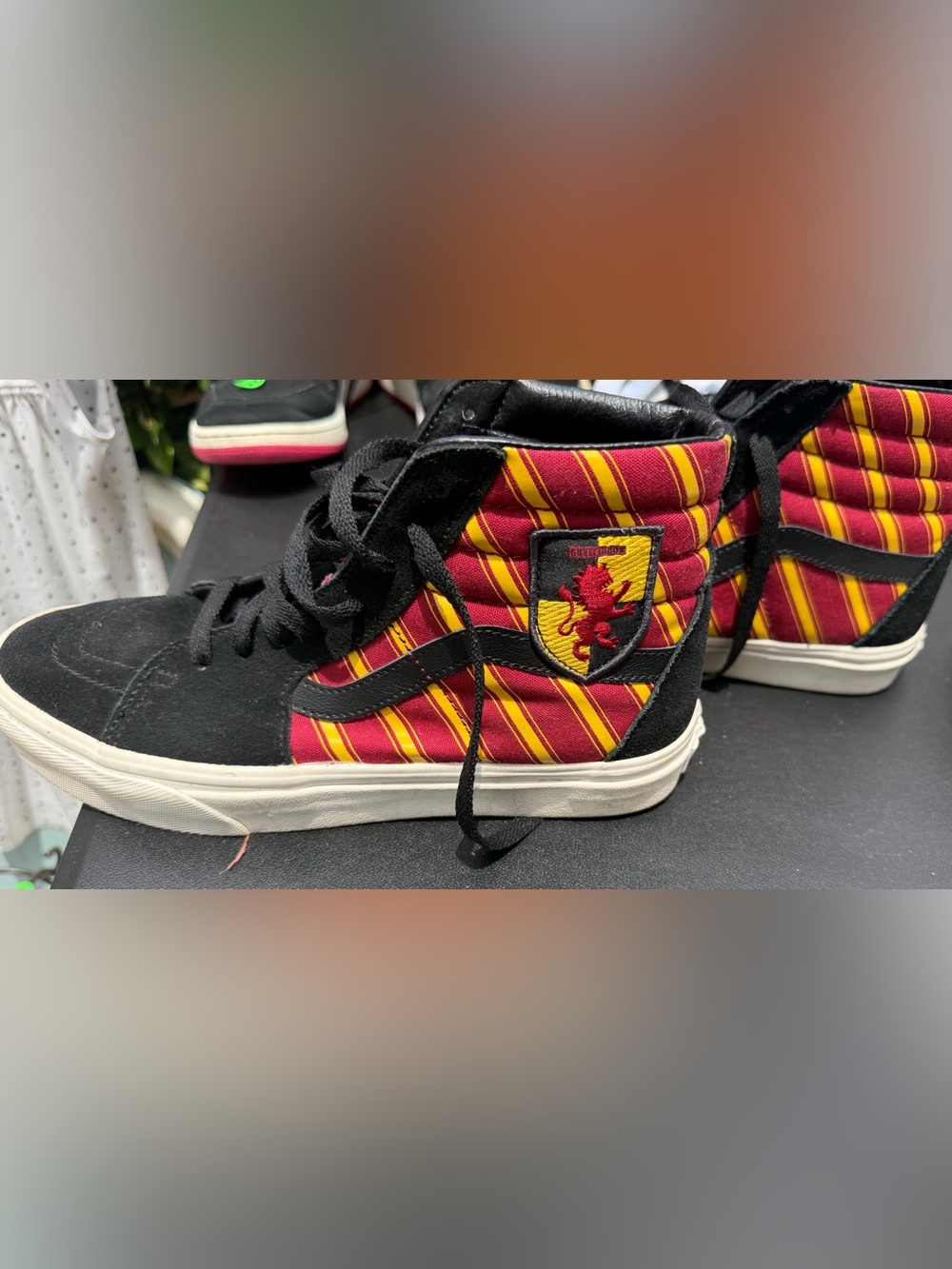 Vans Kids High-Top Sneakers in Red, Yellow, and Black